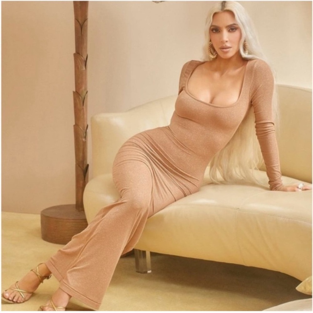 SKIMS Comfy Maxi Dress in Camel